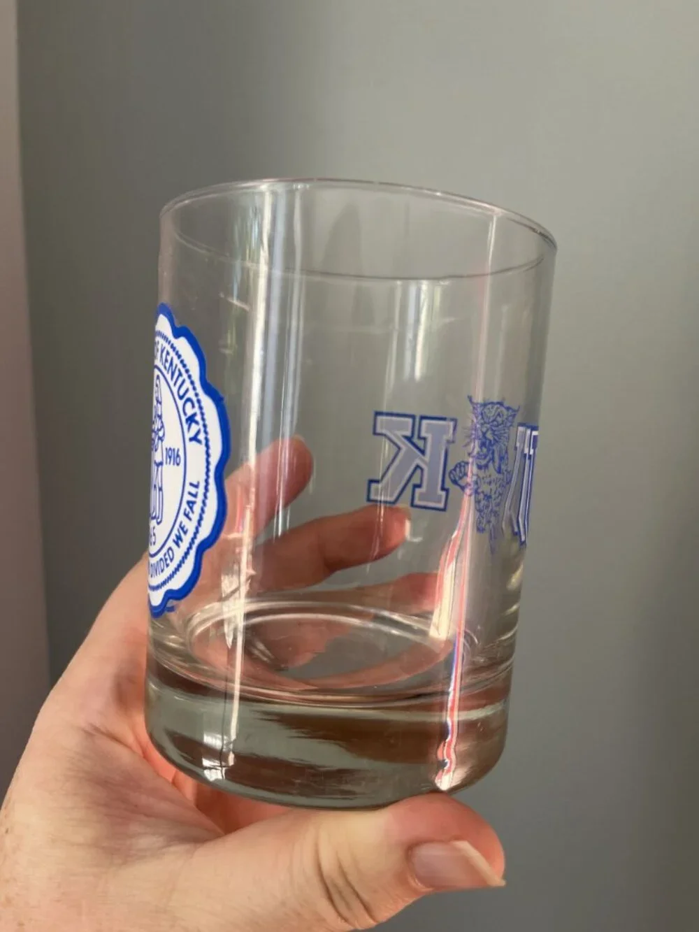 Vintage University Of Kentucky Wildcats Bourbon Whiskey Glass Rocks Glass